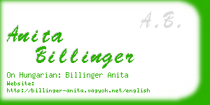 anita billinger business card